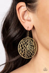 Paparazzi Fractured Foliage - Earrings Brass Fashion Fix Exclusive Box 64