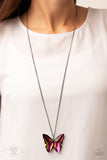 Paparazzi The Social Butterfly Effect - Necklace Multi OIL SPILL Box