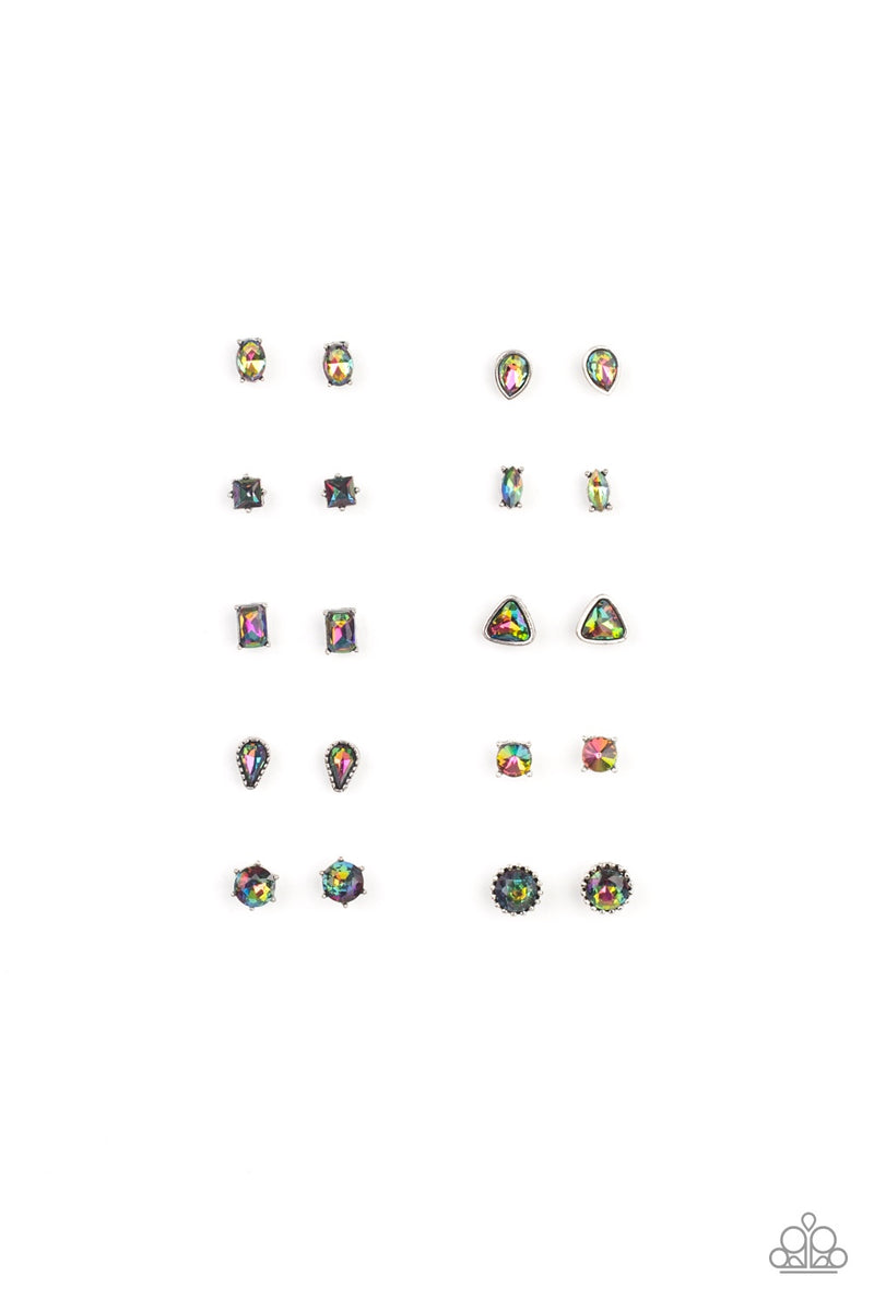 ✨彩✨ Paparazzi ♥ Streamlined Shimmer - White ♥ Earrings