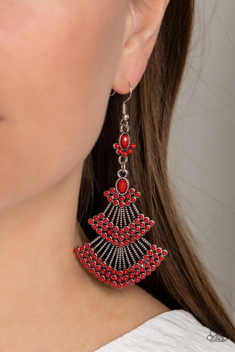 Paparazzi Eastern Expression Earrings Red Fashion Fix Exclusive