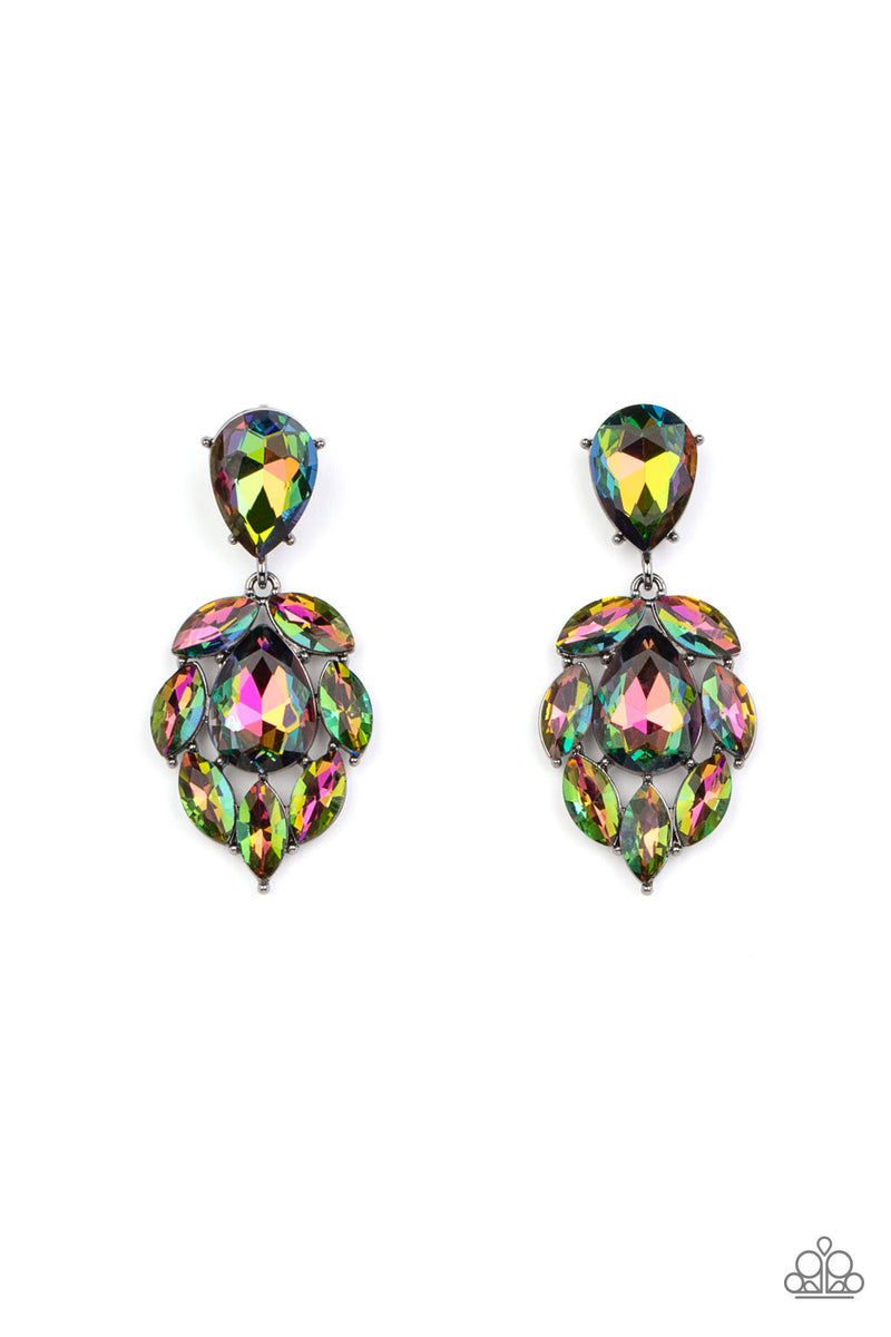キラキラ Paparazzi Galactic Go-Getter - Earrings Multi Oil Spill LOP