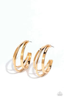 Paparazzi Curly Charisma - Hoop Earrings Gold Fashion Fix Exclusive Box 5