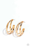 Paparazzi Curly Charisma - Hoop Earrings Gold Fashion Fix Exclusive Box 5