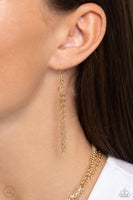 Paparazzi Industrial Independence - Gold Choker Necklace Fashion Fix Exclusive Box 5
