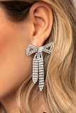 Paparazzi Just BOW With It - Earrings White LOP Exclusive Box 79