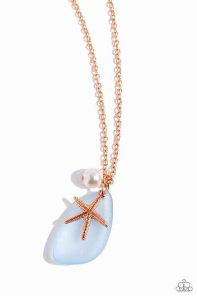 Paparazzi Sea Glass Stash - Necklace Shiny Copper Fashion Fix Exclusive Box 5