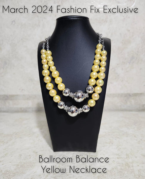 Paparazzi Ballroom Balance - Necklace Yellow Fashion Fix Exclusive Box 20