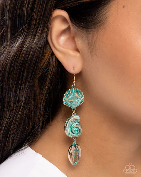 Paparazzi Coastal Charisma  - Earrings Blue - Fashion Fix Exclusive Box 5