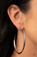 Paparazzi Monochromatic Curves - Hoop Earrings Silver Box 122