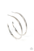 Paparazzi Monochromatic Curves - Hoop Earrings Silver Box 122