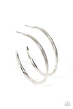 Paparazzi Monochromatic Curves - Hoop Earrings Silver Box 122