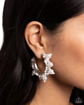 Paparazzi Elite Expense - White Earrings - Box 32