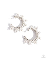 Paparazzi Elite Expense - White Earrings - Box 32