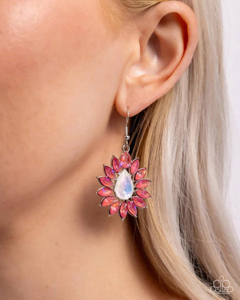 Paparazzi Giddy Generosity - Earrings Pink Iridescent Fashion Fix Box 12