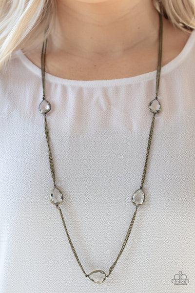 Paparazzi Teardrop Timelessness - Necklace Brass Box 7
