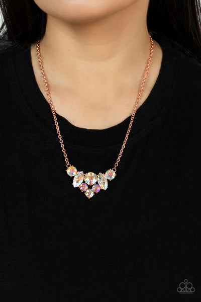 Paparazzi Lavishly Loaded - Iridescent Necklace Copper Box 11