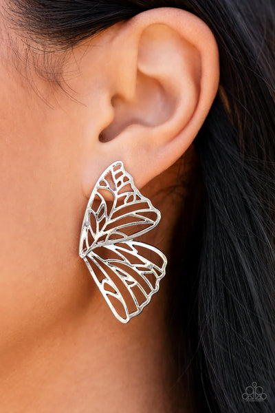 Paparazzi Butterfly Frills - Exclusive Earrings Silver Box 11