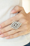 Paparazzi Incandescently Irresistible - Exclusive Ring White Iridescent Box 11