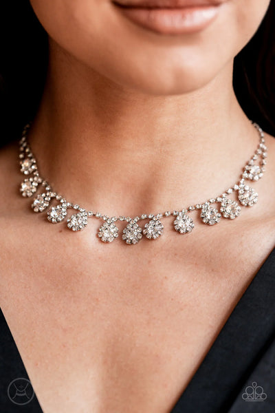 Paparazzi Princess Prominence - Choker Necklace White Exclusive Box 11