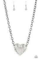 Paparazzi Heartbreakingly Blingy Exclusive Necklace White REVERSIBLE Box 11