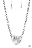 Paparazzi Heartbreakingly Blingy Exclusive Necklace White REVERSIBLE Box 11