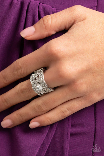 Paparazzi Doting on Dazzle - Exclusive Ring White Box 48