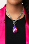 Paparazzi Edgy Exaggeration - Necklace Pink LOP Exclusive Box 23