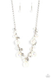 Paparazzi Scratched Shimmer - Necklace White Fashion Fix Exclusive Box 142