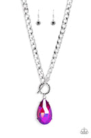 Paparazzi Edgy Exaggeration - Necklace Pink LOP Exclusive Box 23