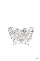 Paparazzi Fearless Flutter - Ring White LOP Exclusive Box 64