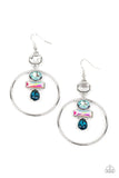 Paparazzi Geometric Glam- Earrings Blue LOP Exclusive Box 115