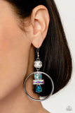 Paparazzi Geometric Glam- Earrings Blue LOP Exclusive Box 115