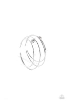 Paparazzi Theater HOOP - Earrings White LOP Exclusive Box 23