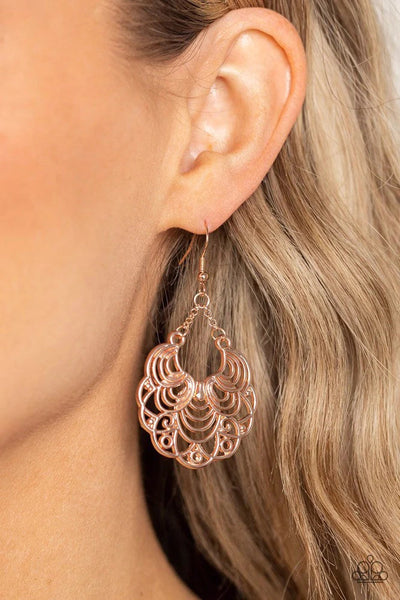 Paparazzi Frilly Finesse - Earrings Rose Gold Fashion Fix Exclusive Box 142