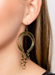 Paparazzi Don't Go CHAINg-ing - Earrings Brass Fashion Fix Exclusive Box 142