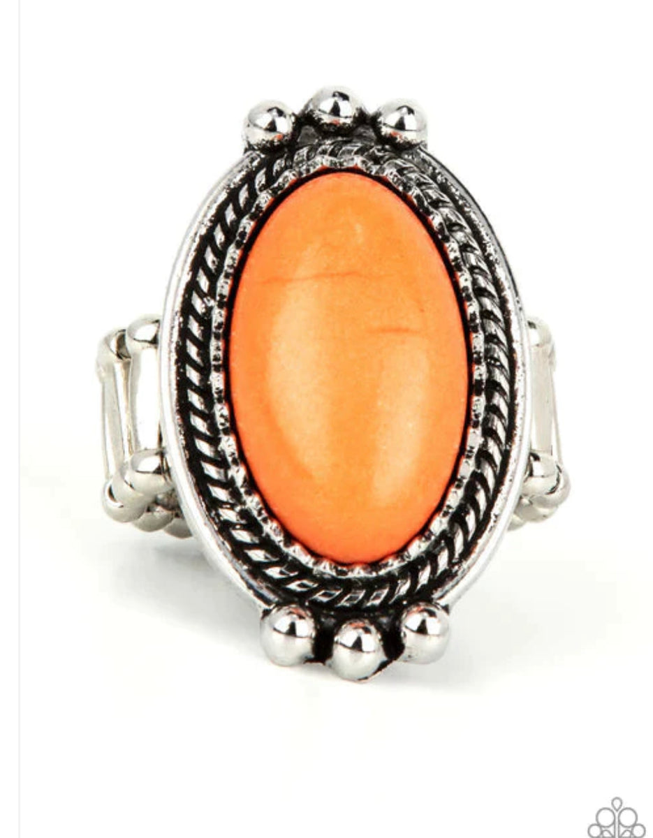 Paparazzi Lost in Sagebrush - Ring Orange Fashion Fix Exclusive Box 14 ...