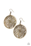 Paparazzi Fractured Foliage - Earrings Brass Fashion Fix Exclusive Box 64