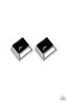 Paparazzi Stellar Square - Earrings Black Box 96