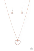 Paparazzi GLOW by Heart - Necklace Rose Gold Box 76