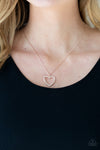 Paparazzi GLOW by Heart - Necklace Rose Gold Box 76