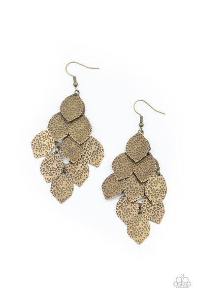 Paparazzi Loud and Leafy - Earrings Brass Box 96