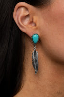 Paparazzi Totally Tran-QUILL - Earrings Blue Box 83