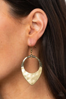 Paparazzi Instinctively Industrial - Earrings Brass Box 90