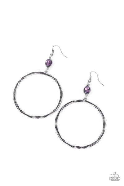 Paparazzi Work That Circuit - Earrings Purple Box 98