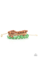 Paparazzi Down HOMESPUN - Bracelet Green Box 106