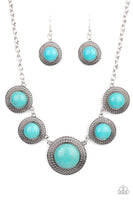 Paparazzi Circle The Wagons - Necklace Blue Box 105