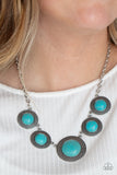 Paparazzi Circle The Wagons - Necklace Blue Box 105