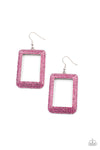 Paparazzi World FRAME-ous - Earrings Pink Box 103