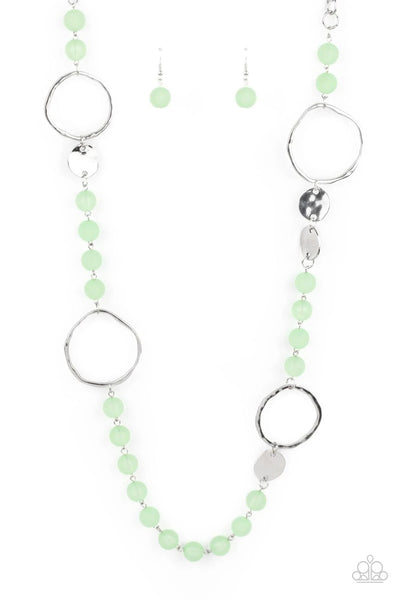 Paparazzi Sea Glass Wanderer - Necklace Green Box 116