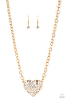 Paparazzi Heartbreakingly Blingy Necklace Gold REVERSIBLE Box 4